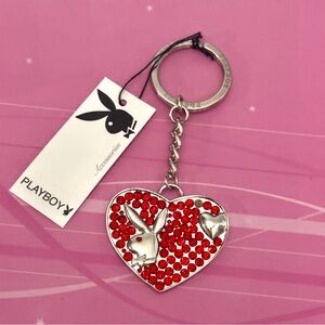 Playboy y2k heart keychain NWT
